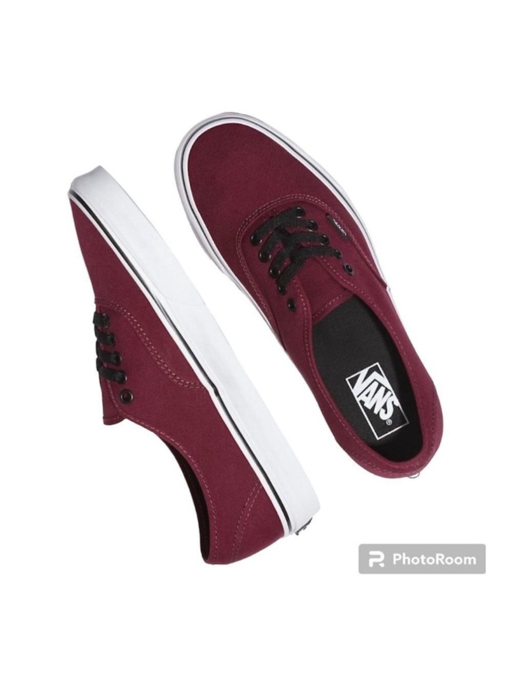 Vans Men’s Canvas Sneakers — Port Royale Burgundy with Black Laces